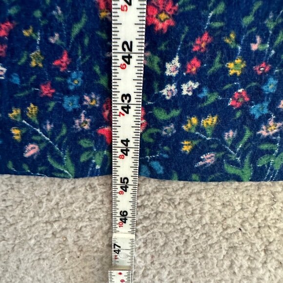 Vintage Dress Blue Peasant Midi Boho Floral 70s Cottagecore Prairie - Picture 9 of 13